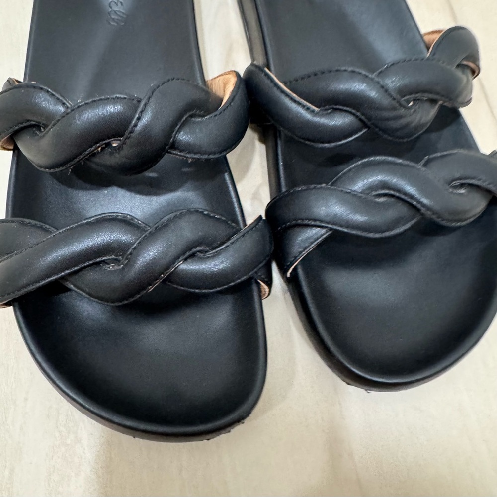 Madewell The Walker Slide Sandal Women's 9 Black Slip On Braided Summer - Picture 5 of 13